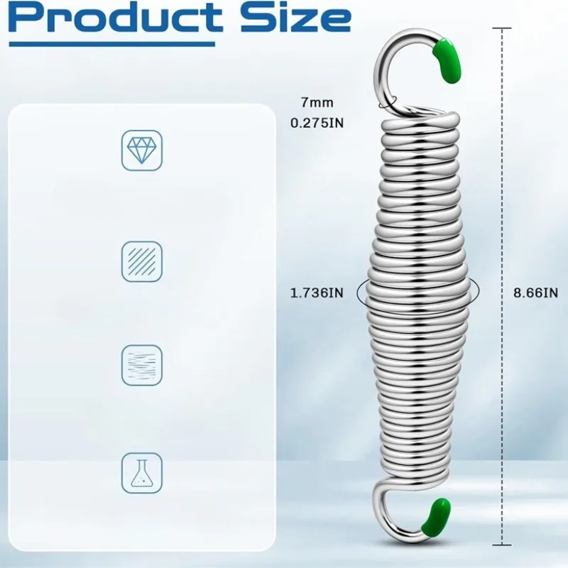 2 Pack Premium Porch Swing Springs,Rust Resistant Swing Springs,Spring for Swing Hammock Hanging Chair Spring for Hammock Spring