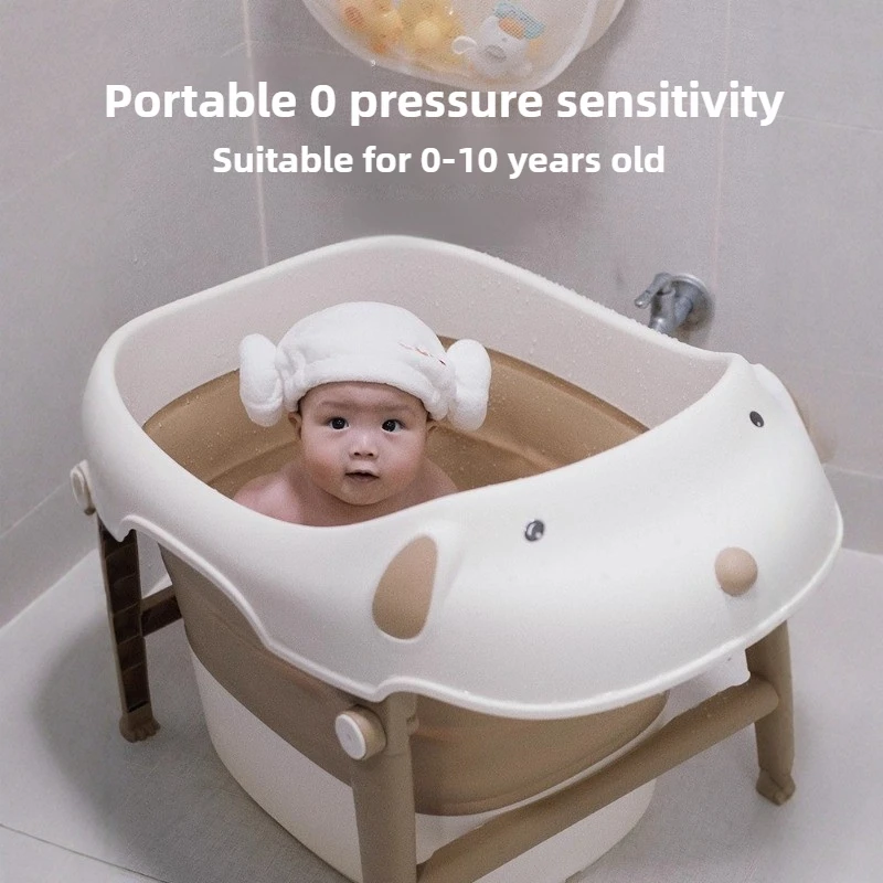 Foldable Baby Bathtub for Newborns & Toddlers – Portable Infant Bath with Non-Slip Base, Space-Saving Design for Home & Travel