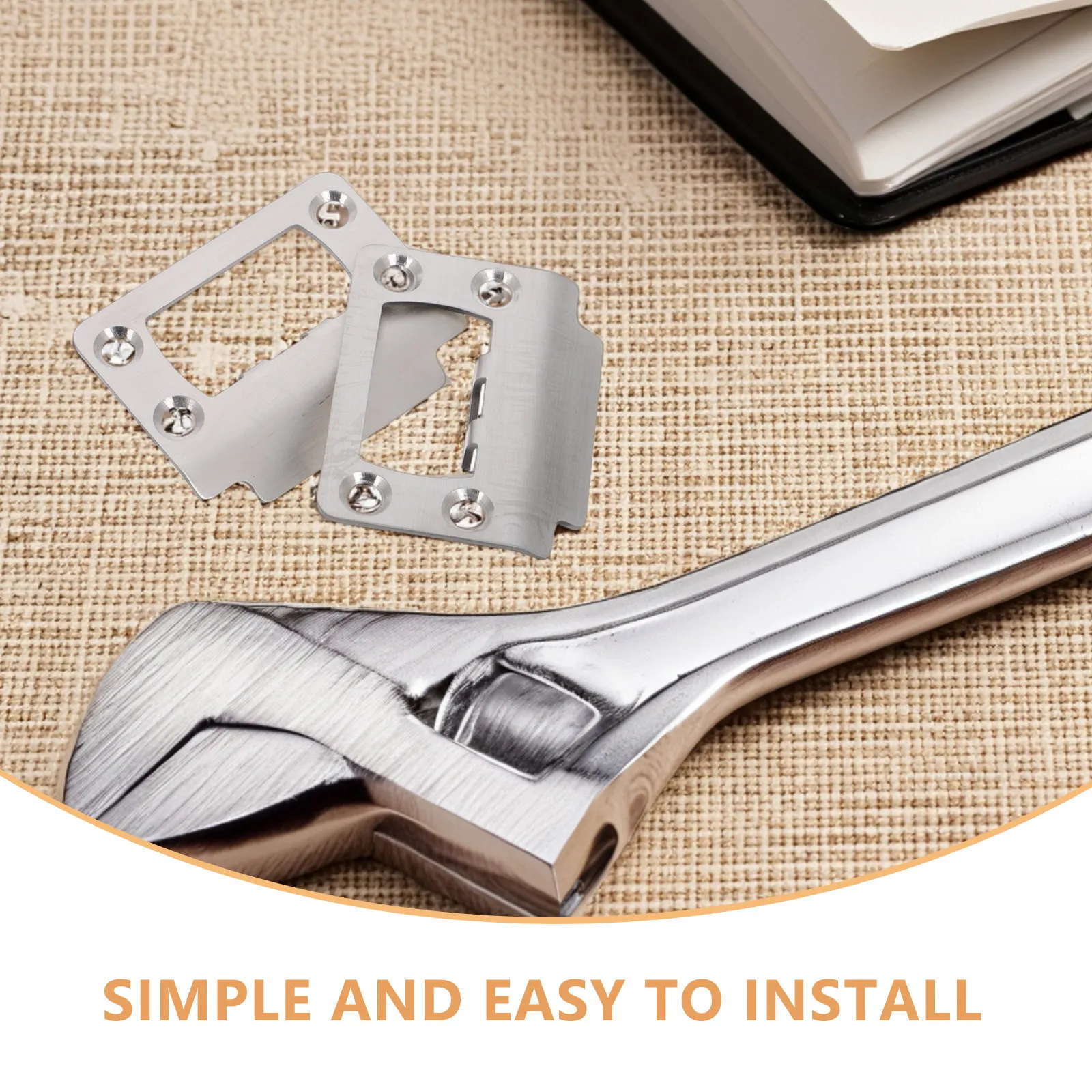 1Set Door Striker Plate Universal Stainless Steel Latch Reinforcement Plate Door Lock Protector Repair Replacement