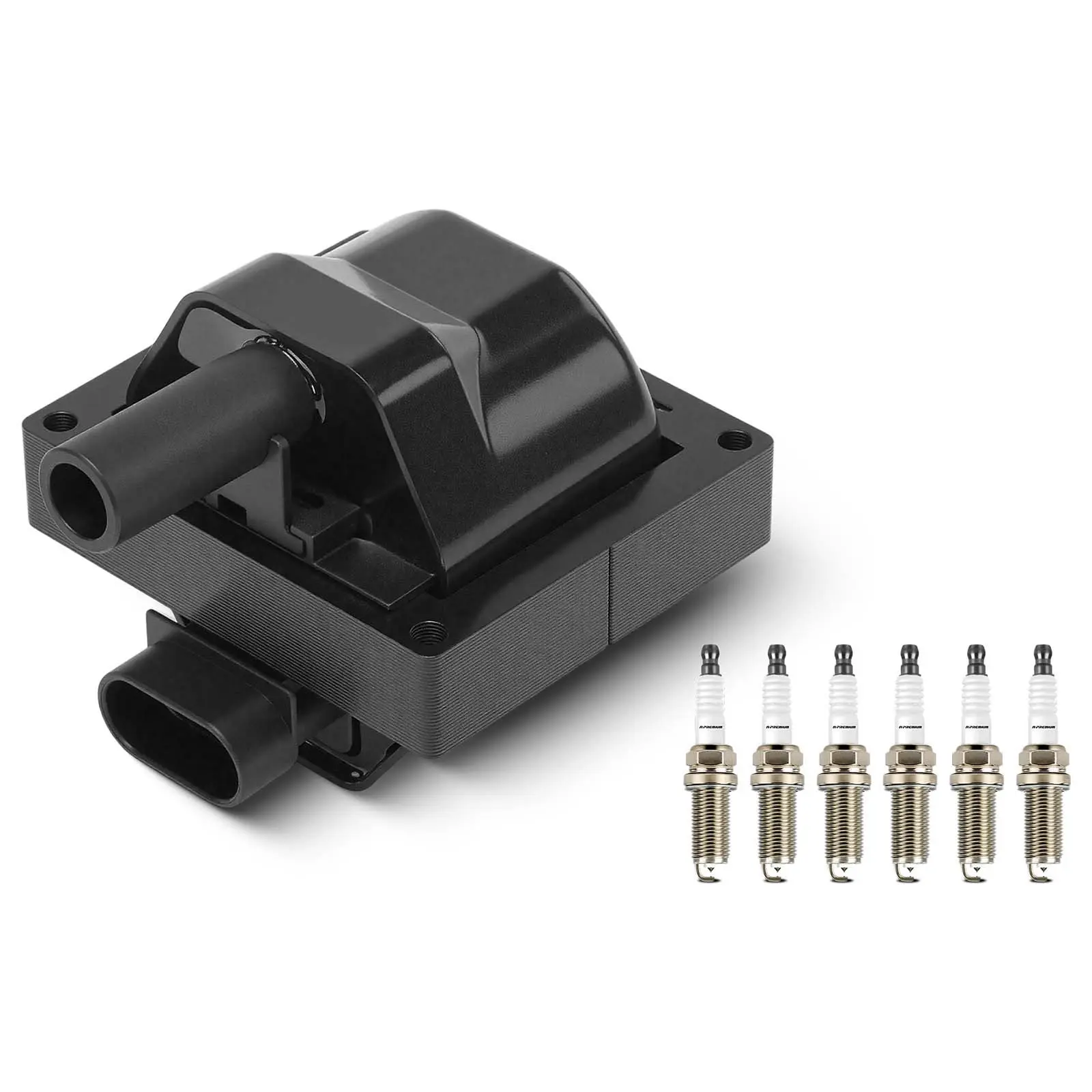 A-Premium 1x Ignition Coil & 6x Iridium + Platinum Spark Plug Kits for Chevrolet GMC 4.3L