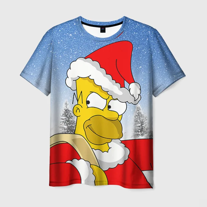 Disney The Simpsons family Summer Men-Man Print T-Shirt Tops Male Casual Stylish Short Sleeve Clothing Fashion Trend Streetwear