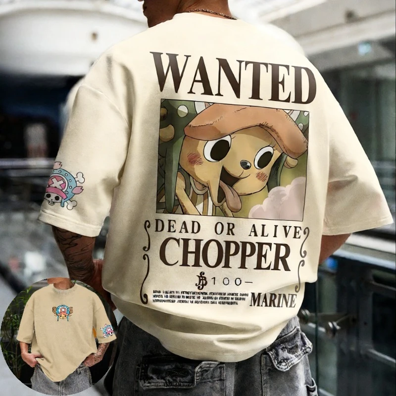 Anime One Piece Chopper Harajuku Men's Clothing 2026 Summer Vintage T-Shirt Women Streetwear Casual Short Sleeve Tee