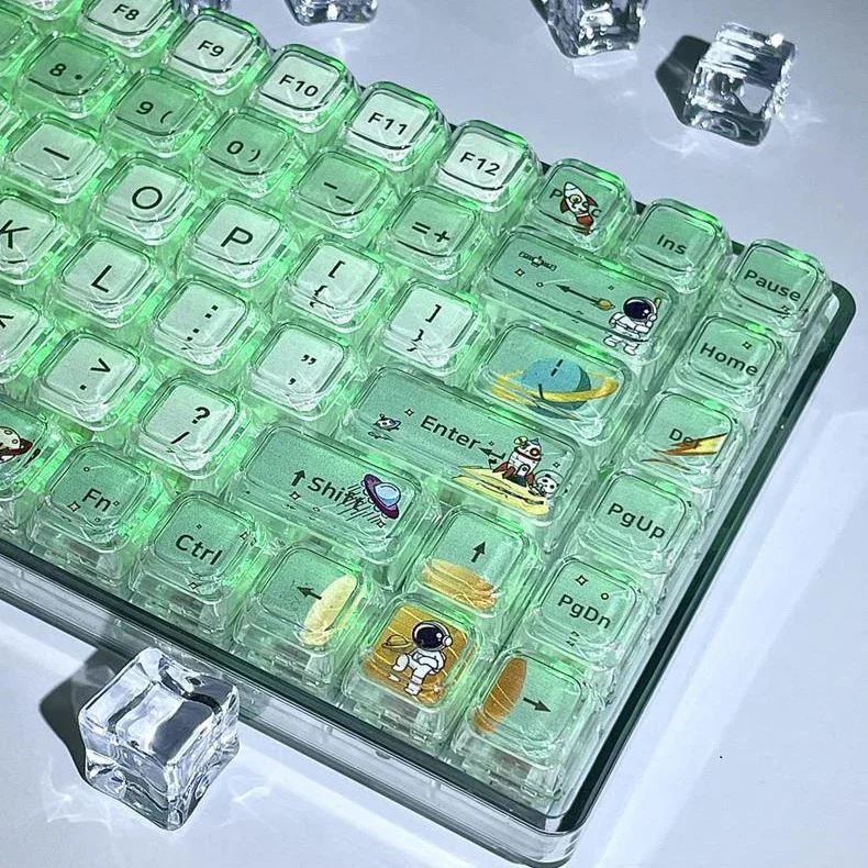 Future Era Green Transparent Crystal Keycap DIY Customized Mechanical Keyboard Universal