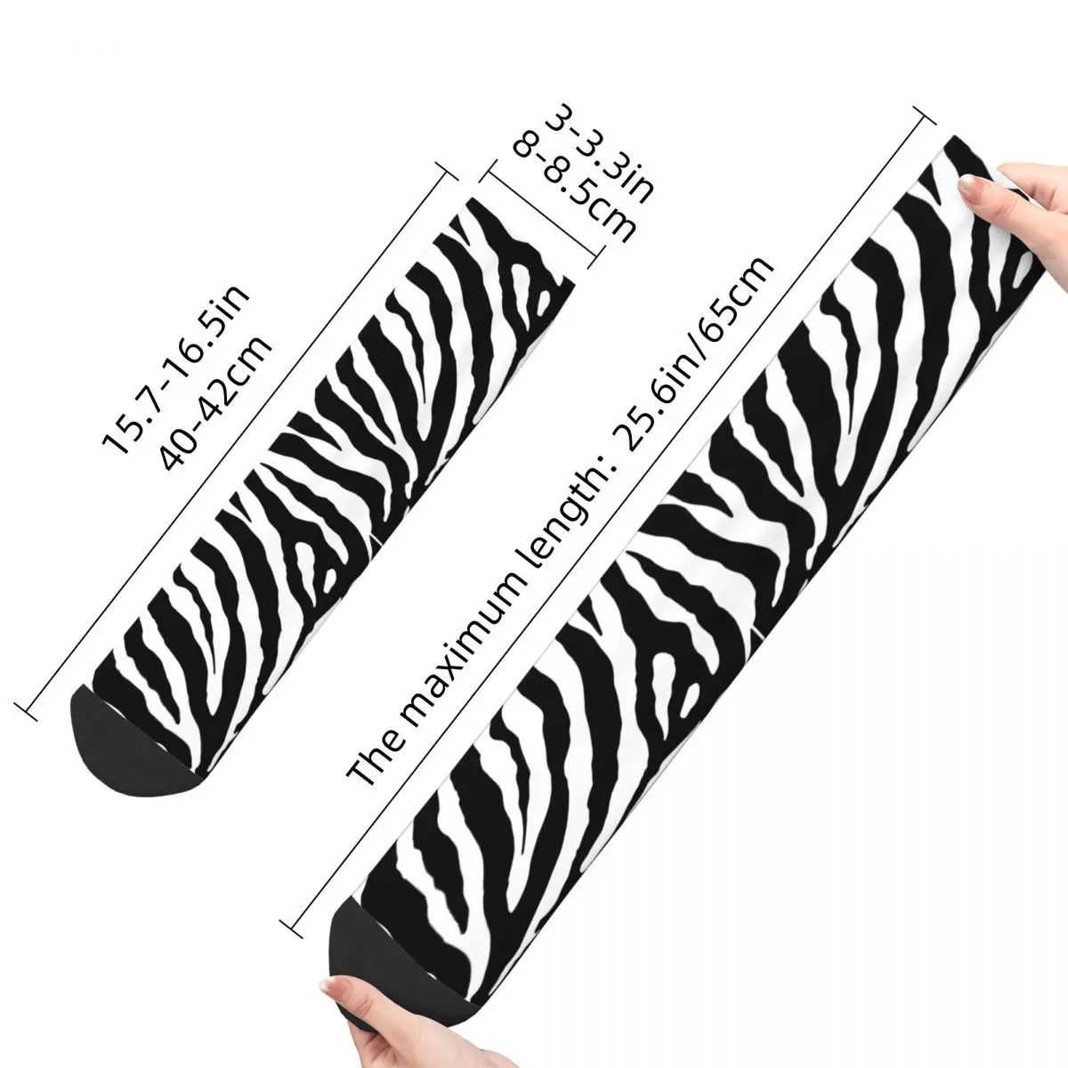 Winter Warm Retro ผู้หญิงผู้ชาย Zebra สัตว์รูปแบบถุงเท้าเหงื่อดูดซับถุงเท้าเตะฟุตบอล