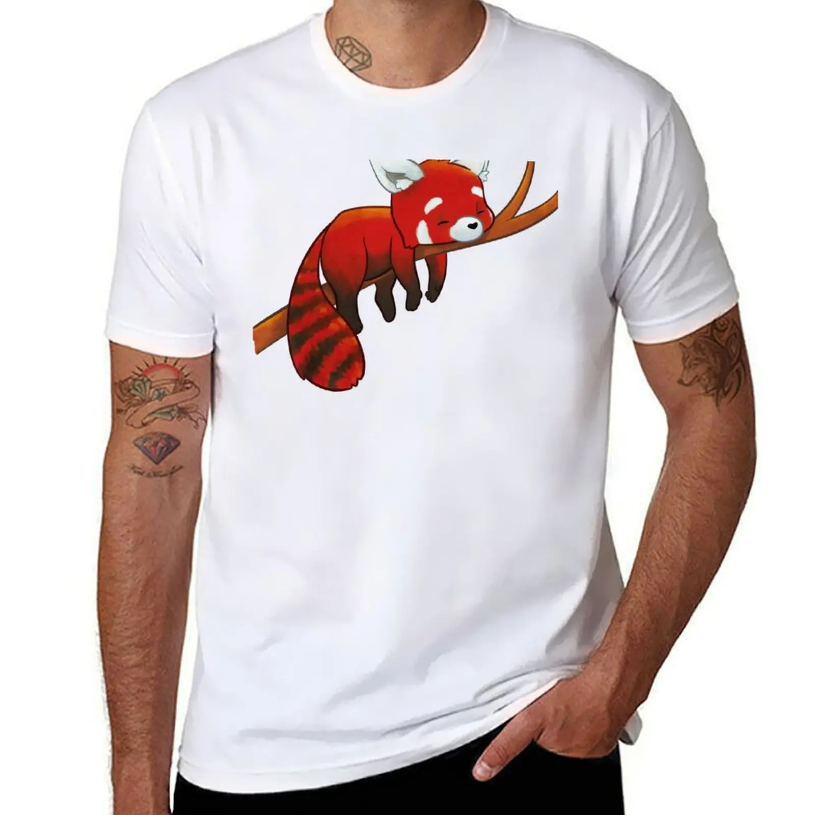 

Sleeping Red Panda T-Shirt man t shirt cotton man t shirt cotton high quality T-Shirt