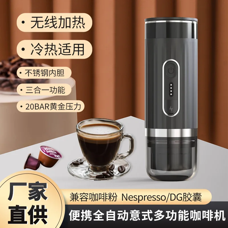 

KKLAURA Portable Coffee Maker Espresso Machine Hand Press Capsule Ground Coffee Brewer Portable for Travel and Picnic