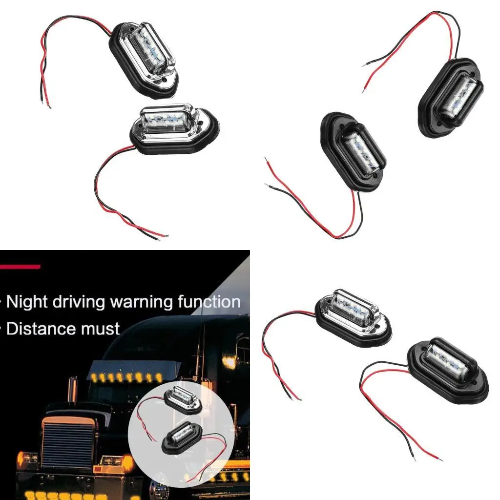Vehicle Plate Light with Listed 12V/24V Detail and Six LED Layout for Upkeep  