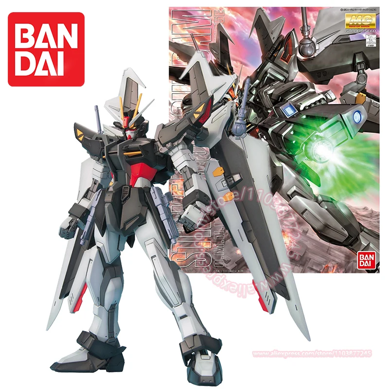 BANDAI STRIKE NOIR GUNDAM MG 1/100 GAT-X105E SEED Movable Model Trendy Figure Ornaments Children's Toy Birthday Present Boys