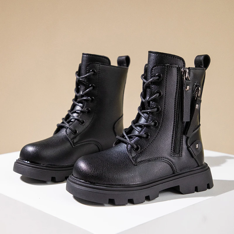 Children Shoes Soft Soled Childrens Fashion Ankle Boots Waterproof Anti Slip Kids Boots Trendy Girls Party Dresses Leather Shoes
