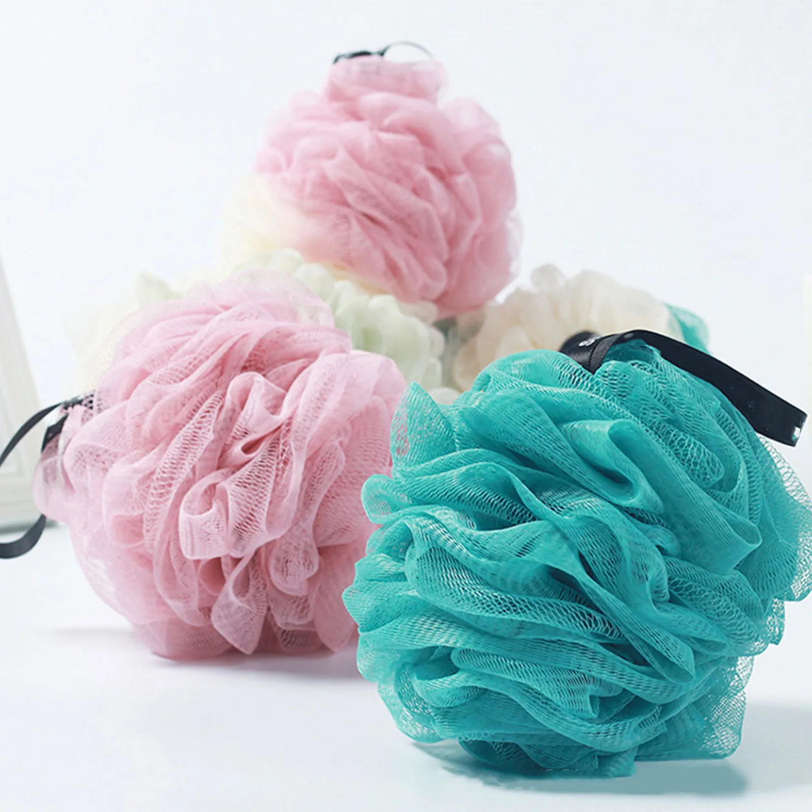 8Pcs Bath Ball Mesh Sponge Quick Pouf Soft Comfortable Bath Supplies for Skin Cleansing Relaxation Mesh Sponge