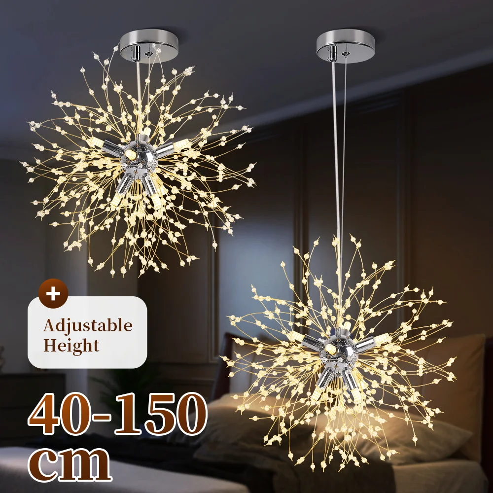 G9 Chandelier LED Dandelion Ceiling Lights Kitchen Hanging Pendant Lamp for Home Decor 8 Heads Ceiling Spot Adjustable height