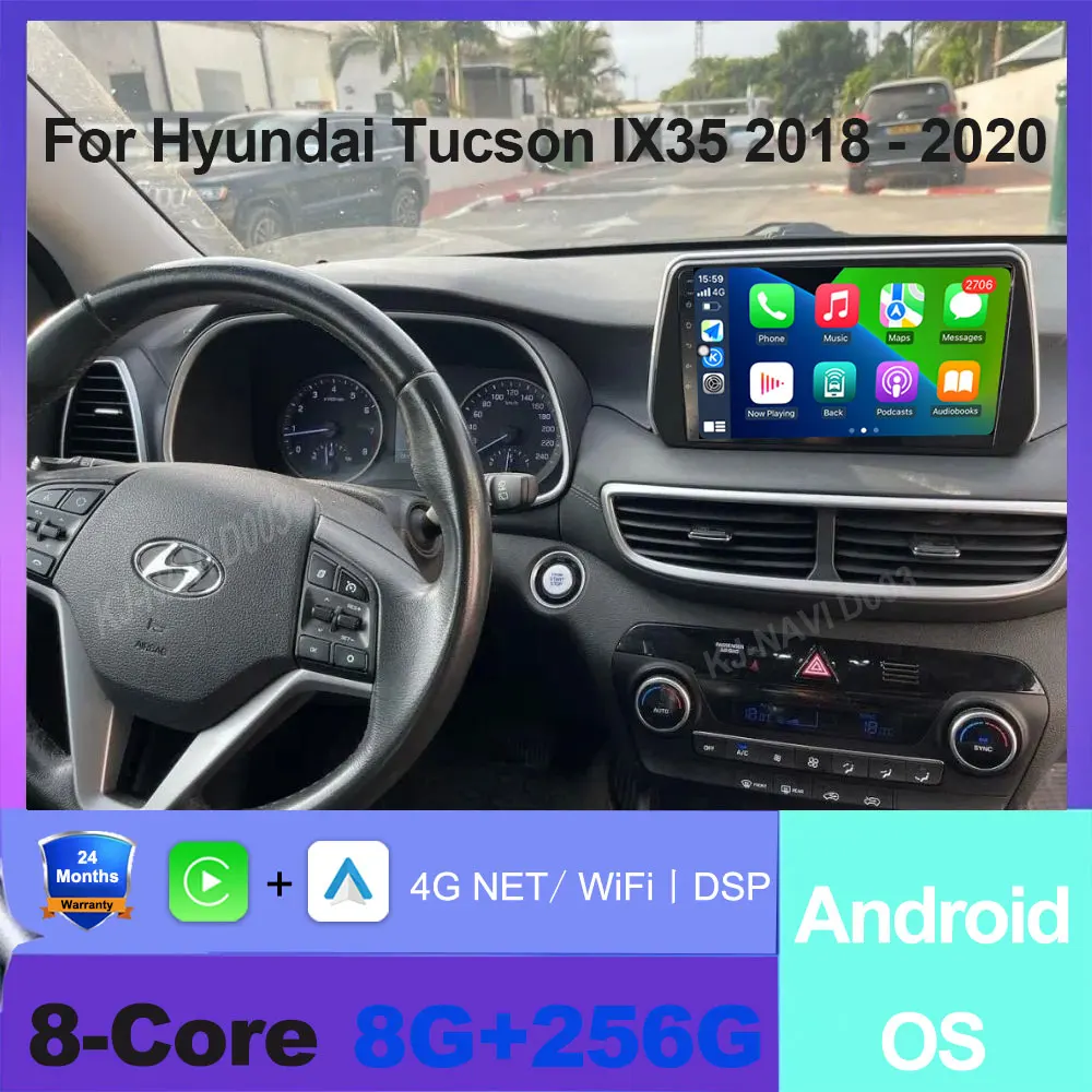 

Android Auto Wireless Carplay For Hyundai Tucson IX35 2018 - 2020 Car Stereo Radio Multimedia GPS Navigation DSP SWC Tools Fan