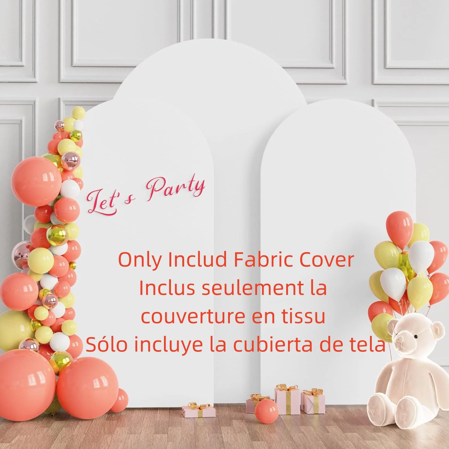 1PCS Arch Cover Wedding Flower Door Decoration Purple/Beige Polyester Elastic Set Background Cover Prop Used for Banquet