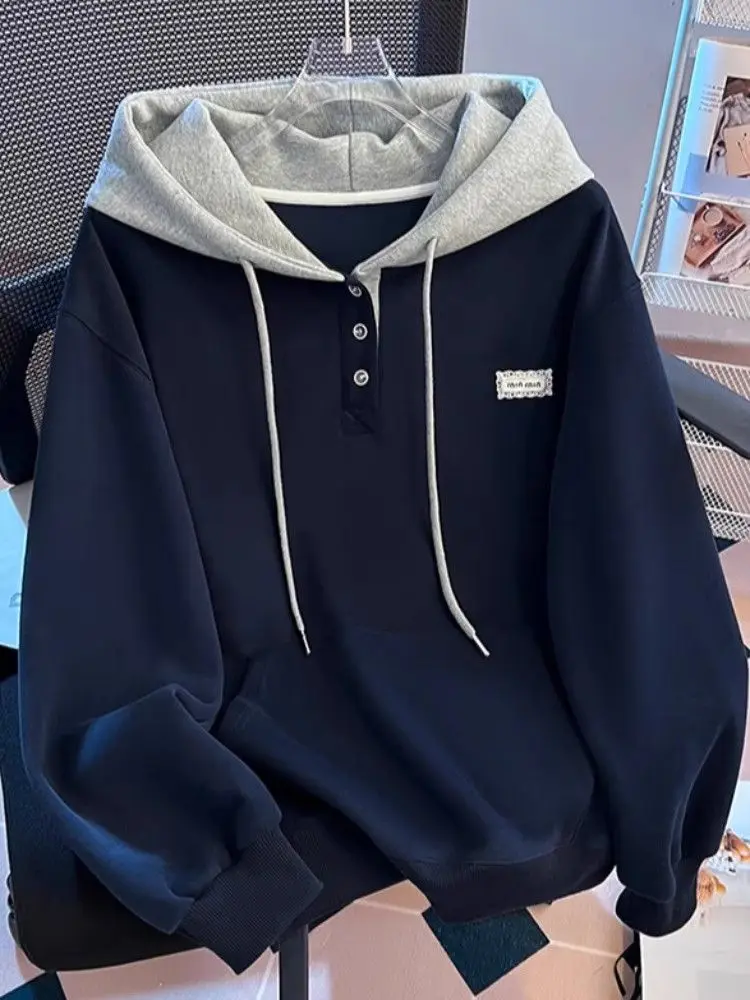 Moletom Colorido Faionable para Mulheres, Estilo Solto e Confortável, Nova Chegada Outono 2025, Moda de Rua Coreana