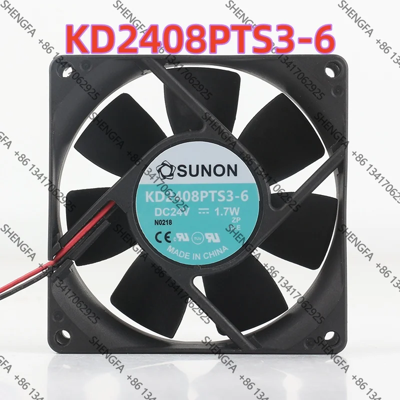 Original SUNON KD2408PTS3-6 24V 1.7W 8cm 8025 80x80x25MM Two-wire double ball inverter fan cooling fan