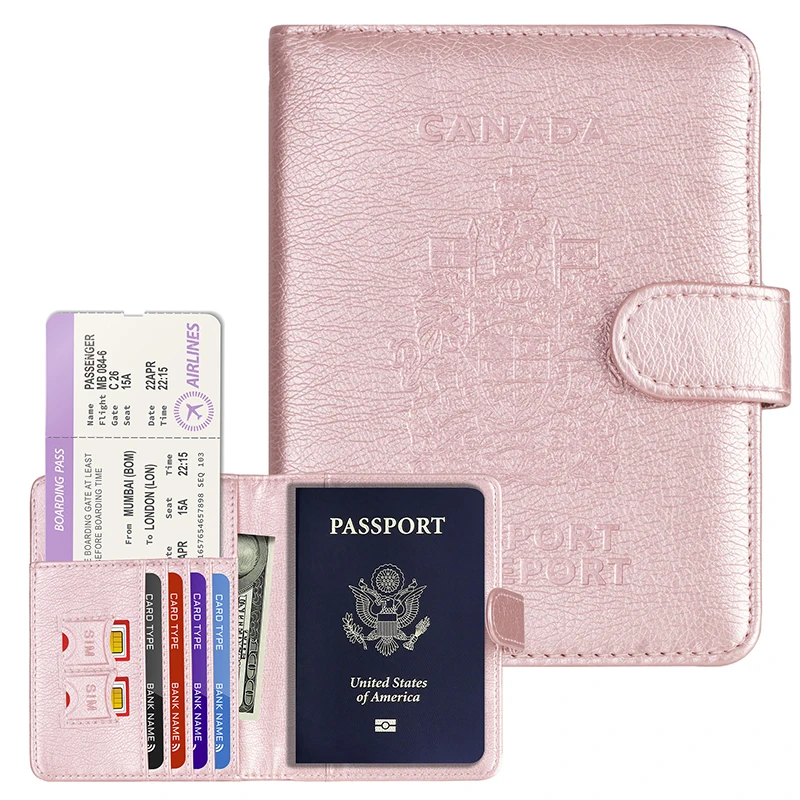 

PU Leather Canadian Passport Cover, Travel Front Cover Case for Canadians, Passport Wallet Holder