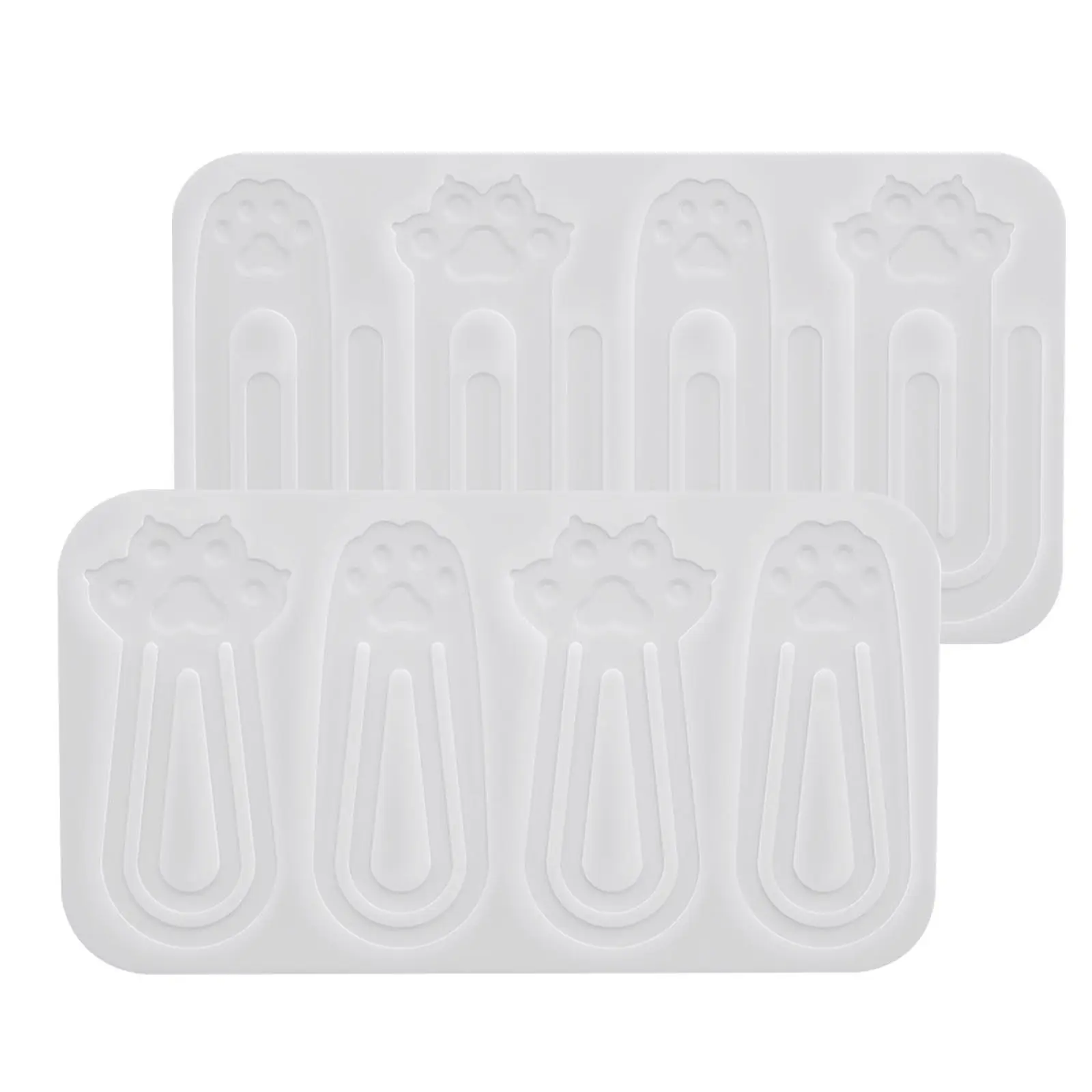 2Pcs Cat Paw Silicone Bookmark Mold Flexible Resin Mold Oversized Glitter Paperclip Scrapbook Accessory Teacher Gift
