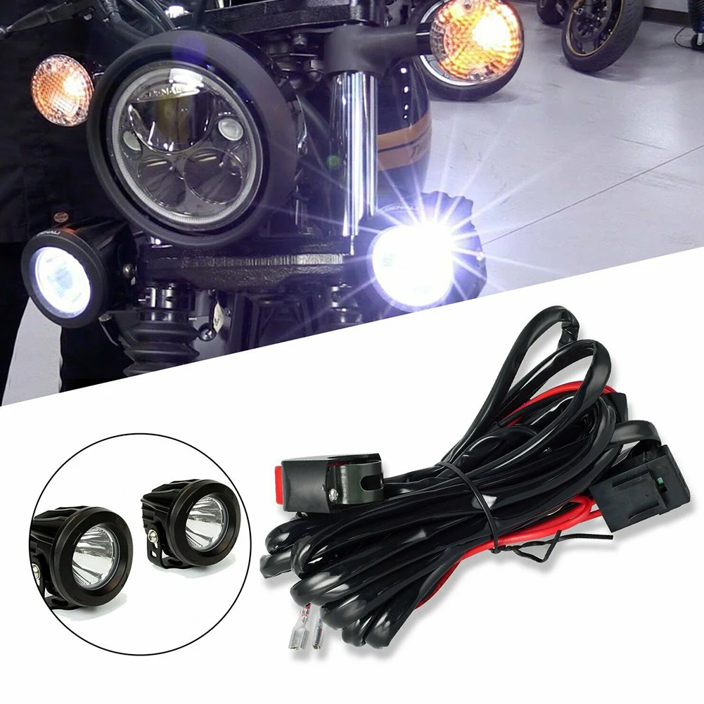 

Motorcycle Fog Light Wiring Harness DC 12V Motorbike Spotlight Cable Accessory Work Light Connector Wiring Harness Kit