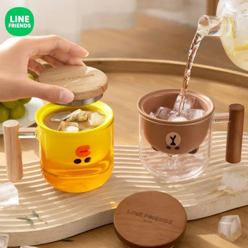 

Line Friends Brown Tea Leakage Cup SALLY Anime Kawaii Cute Making Separation Drinking Glass Ceremony Dedicated Filtering Tumbler