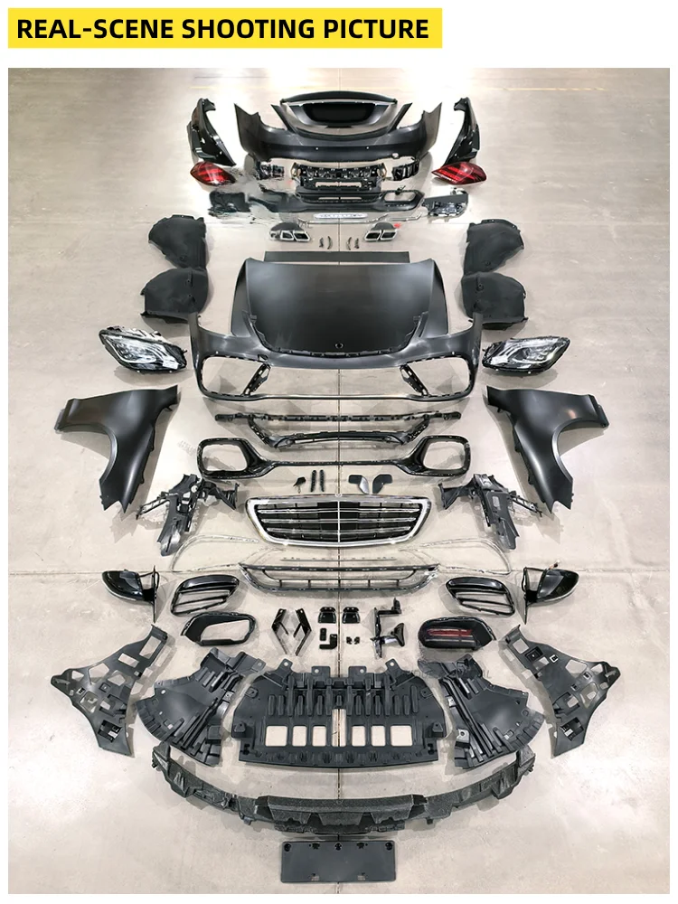 Modified Body Kit for   S-Class W221 Modified to W222 S63  Model Ront Lip Front Rear Bumpers Grille Tail Lights
