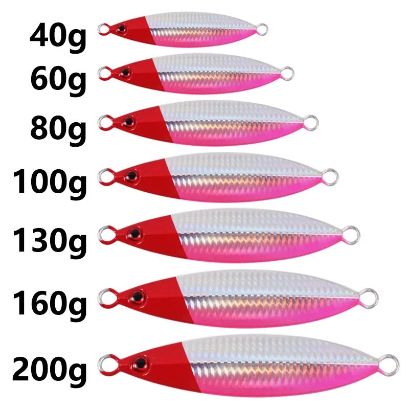 Metal Jig 3D Print 30g 40g 60g 80g 100g 130g 160g 200g Shore Trolling Spoon Hard Fishing Lure Laser Body Shiny Luminous Tackles