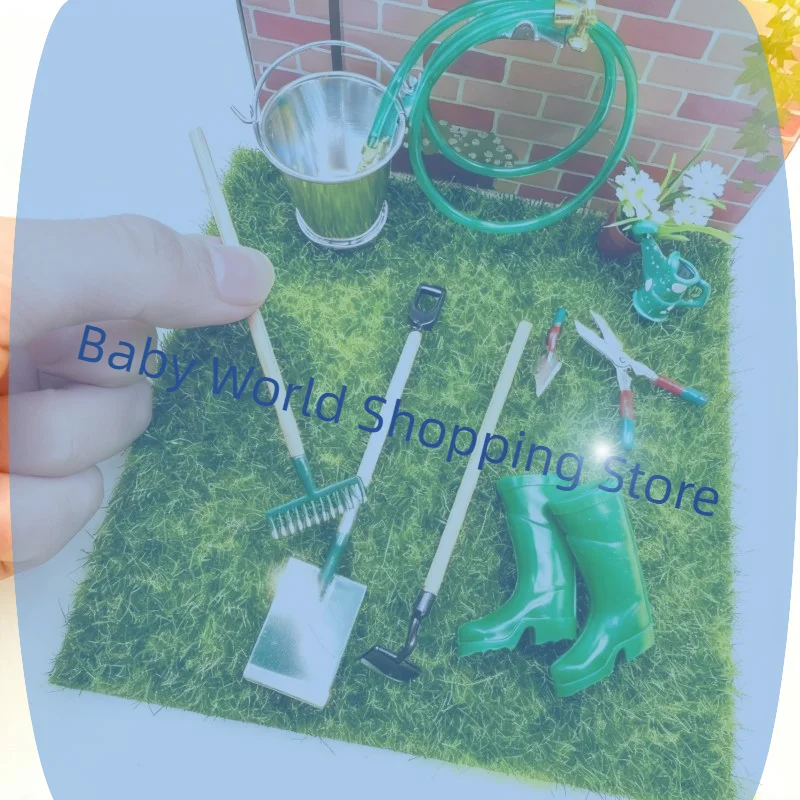 1 Set Simulatie Poppenhuis Miniatuur Schop Schoffel Hooivork En Waterleiding Reparatie Tool Spelen Fairy Tuin Accessoires Landbouw Gereedschap