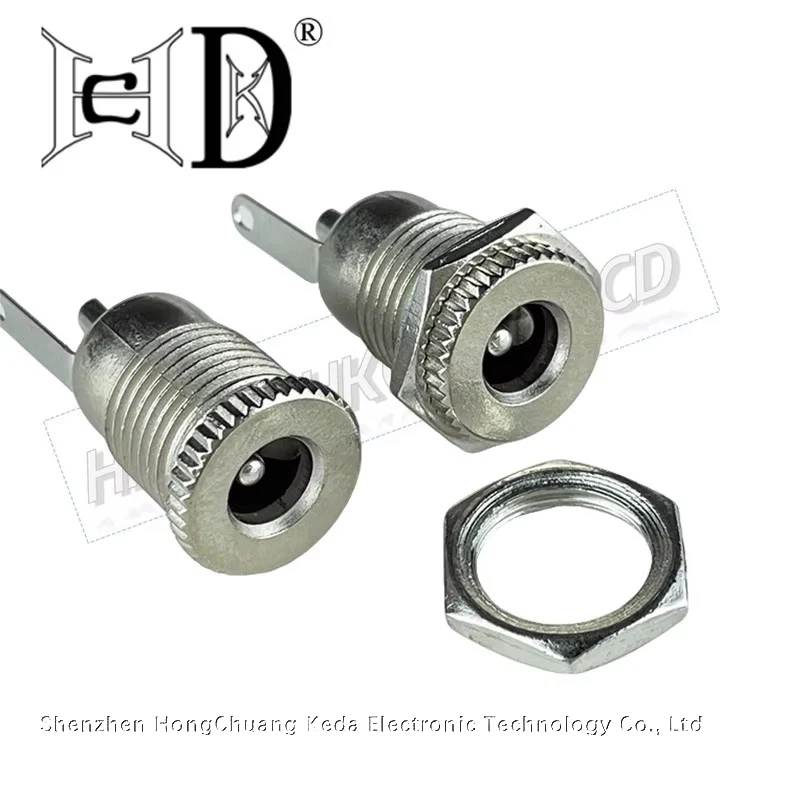 5pcs DC Socket DC099 Environmentally Friendly Thread Waterproof 5.5 * 2.1/2.5 DC Female Socket 10A High Current DC Power Socket