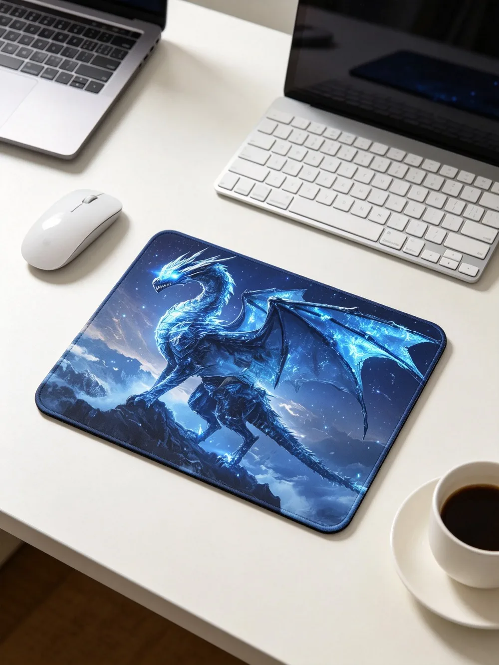 Fantasy Blue Ice Dragon Gaming Mouse Pad Anti‑Slip Rubber Desk Mat For PC Gamer Office Laptop Computer Mouse pad