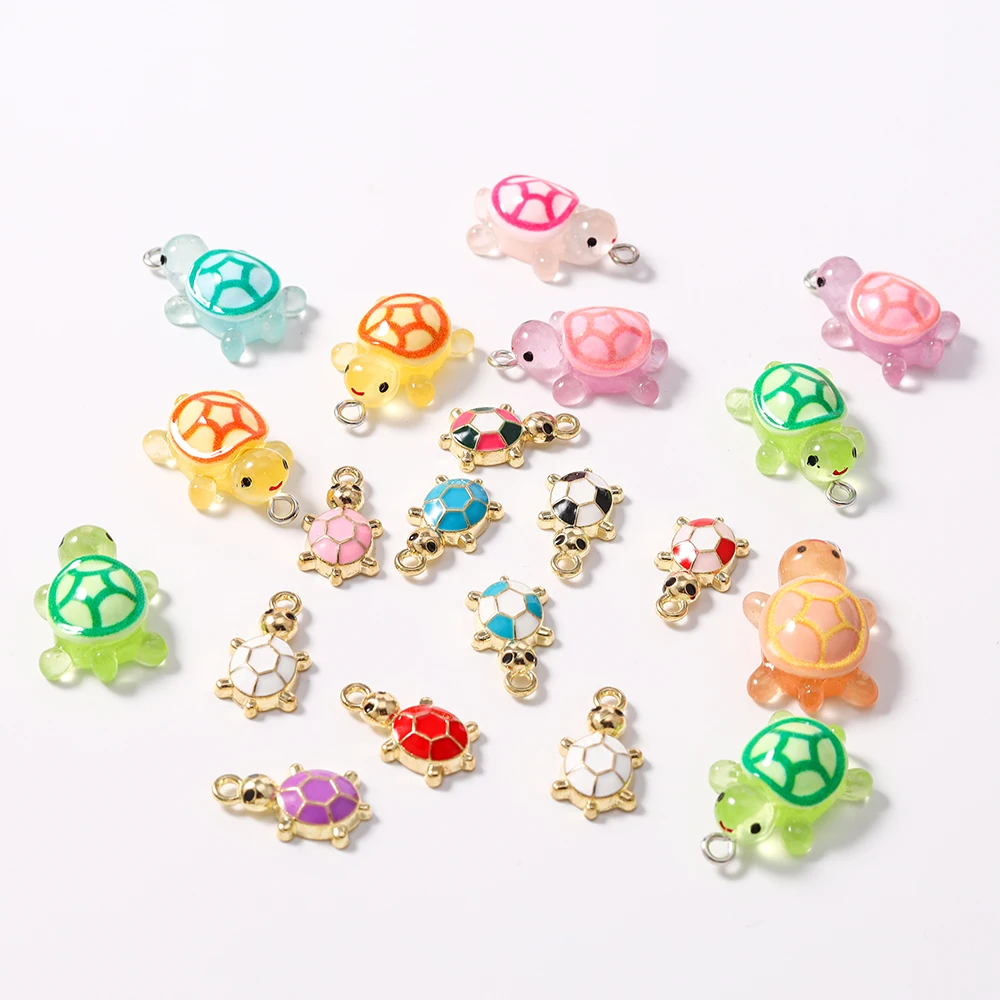 

Duarte 20Pcs/Lot Cartoon Colorful Animal Turtle Charms Pendants for Jewelry Making Earrings Necklaces DIY Crafts Accessories