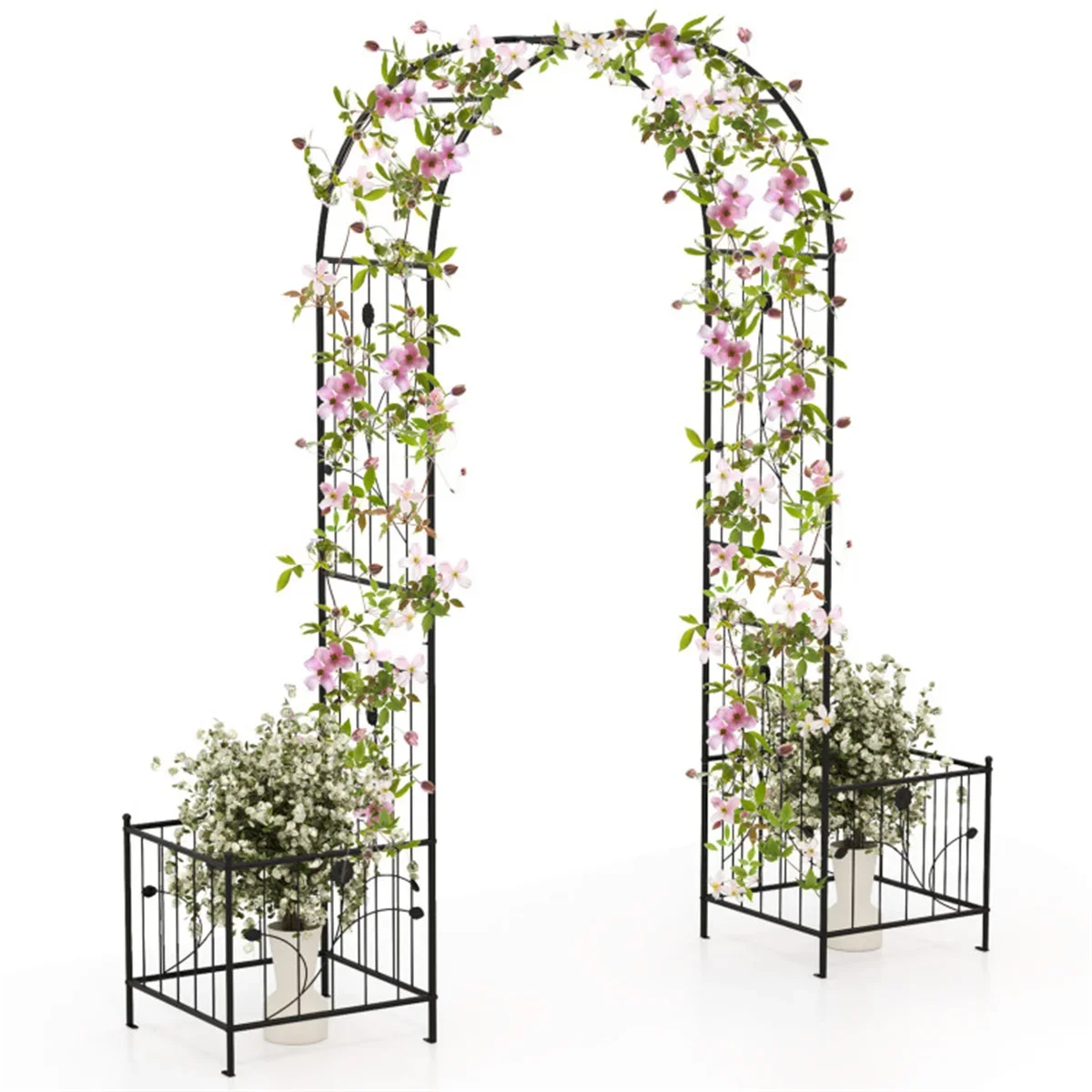 Multifunctional Outdoor Trellis - Climbing Vines Support+Flower/Vegetable Planters, 80