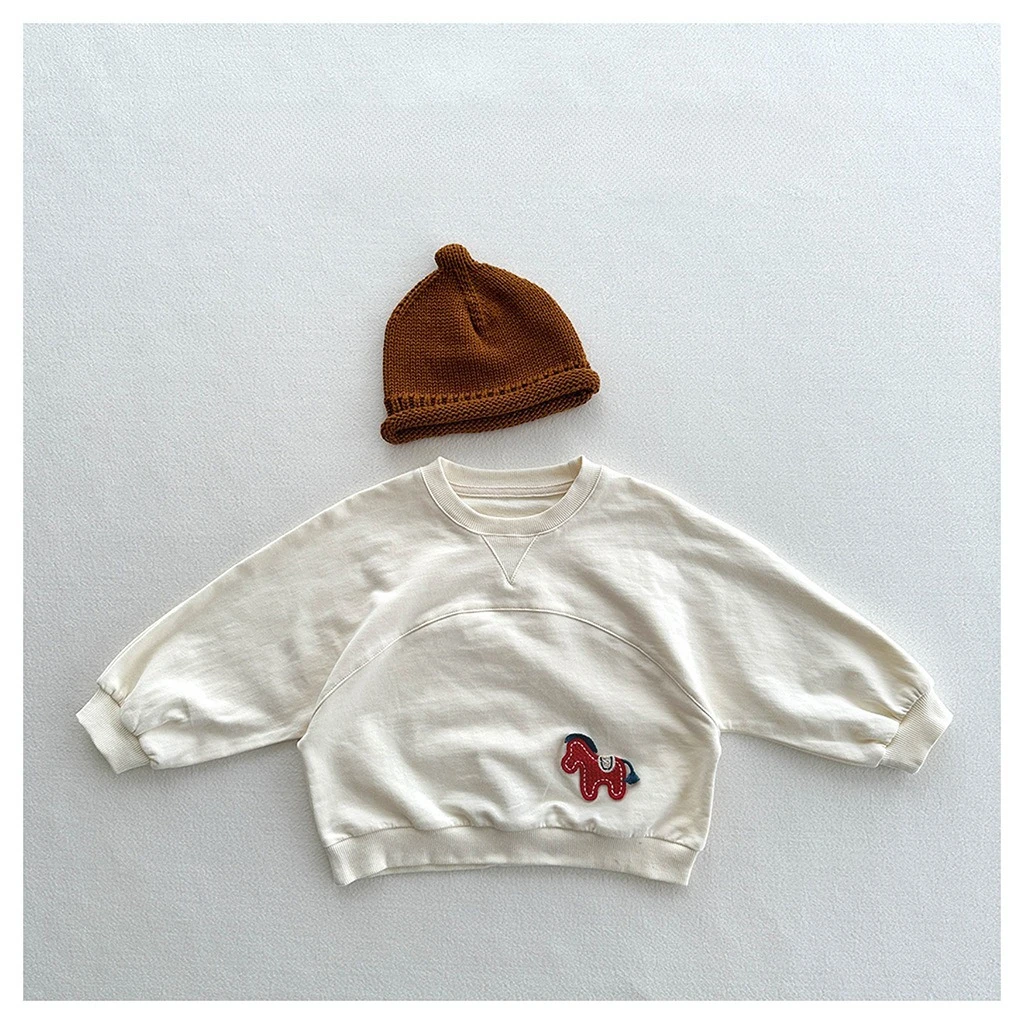 Autumn New Style Kids Cartoon Picture Hoodie Fashion and Simple O-Neck Shirt Boy and Girl All-match Casual Clothes