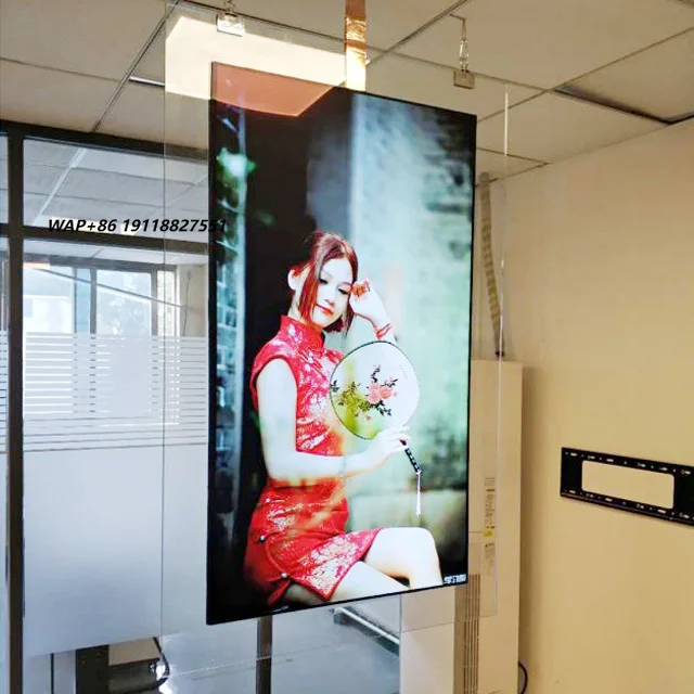 55 Inch 1080p Android Double Sided Advertising Playing Equipment Transparent Lcd Display Digital Signage