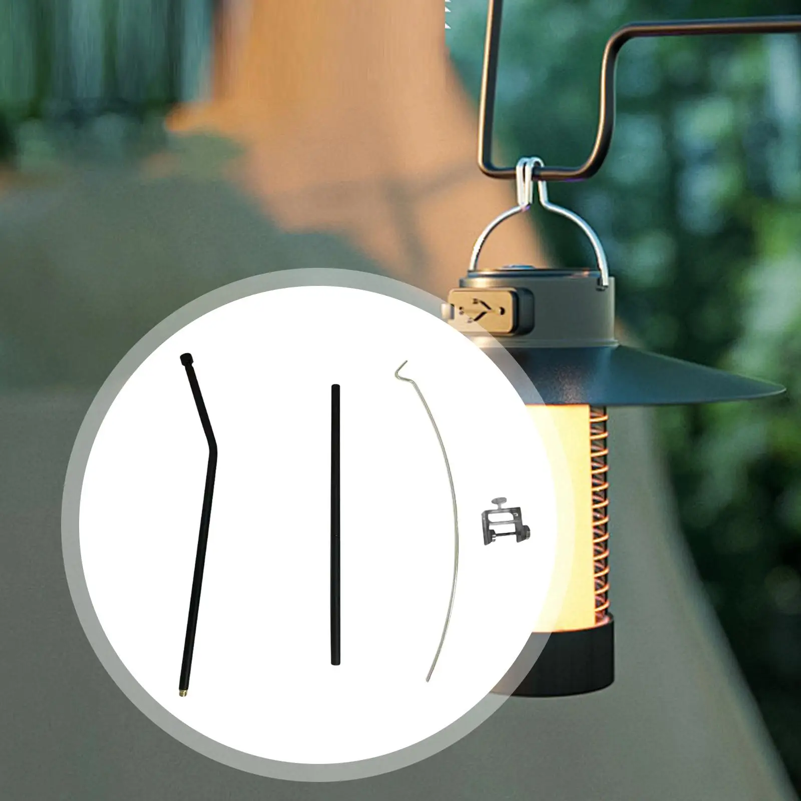 Lightweight Foldable Lantern Stand Desktop Hanging Lamp Holder Rack Garden Pole for Tent Camping Fishing Hiking Trips