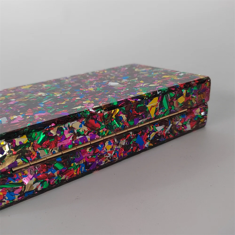 Acrylic Box Clutches Evening Bags Women Luxury Purse Colorful Big Glitter Party Travel Beach Female Flap Mini Chic Shoulder Bag