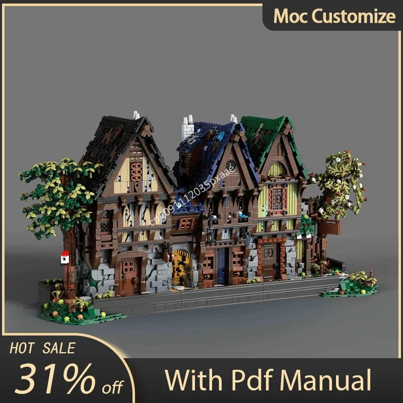 

5156 шт. Moc средневековый модульный уличный набор замок строительные блоки сборка творчество кирпичи игрушки детские развивающие рождественские подарки
