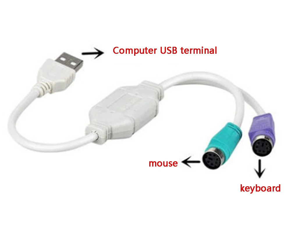 High quality USB Male To PS/2 For PS2 Female Converter Cable Cord Converter Adapter Keyboard