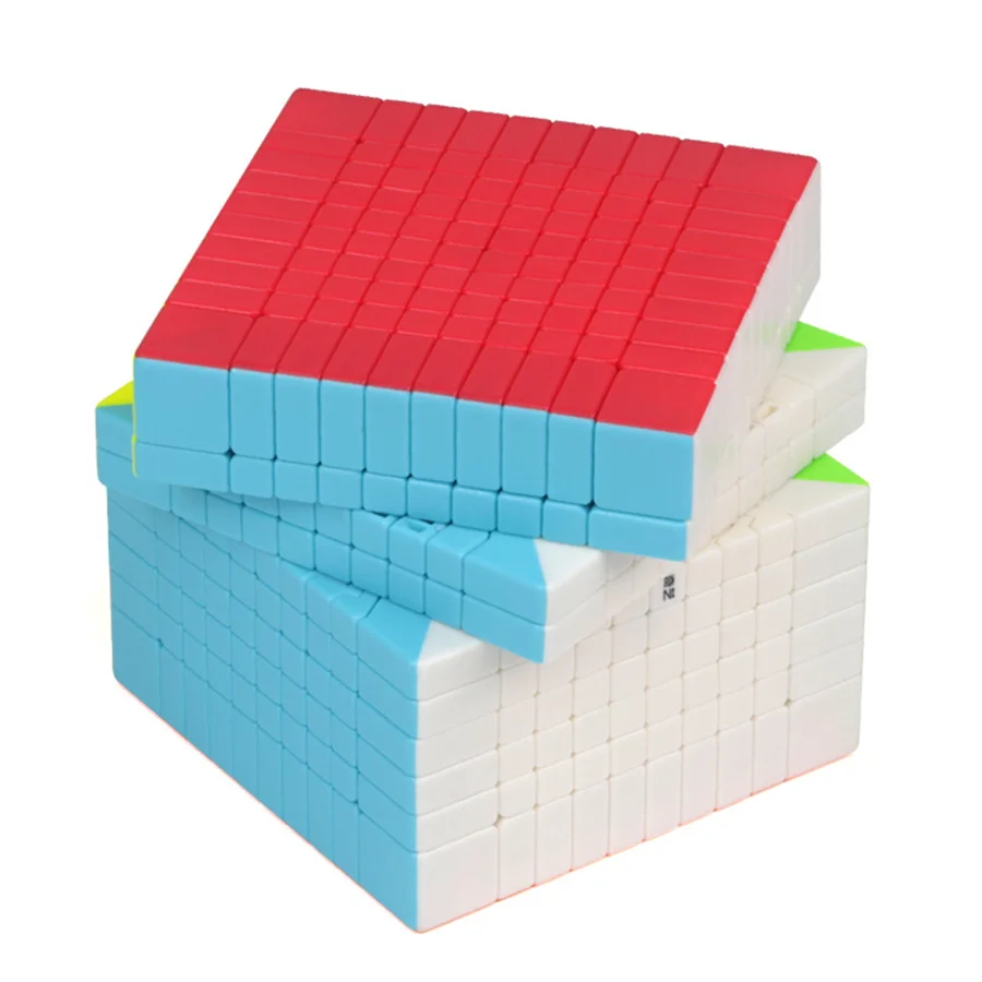 Qiyi-Cube magique professionnel sans autocollant pour enfants, cube de vitesse, jouet de puzzle, 10 couches, 10x10, 10x10