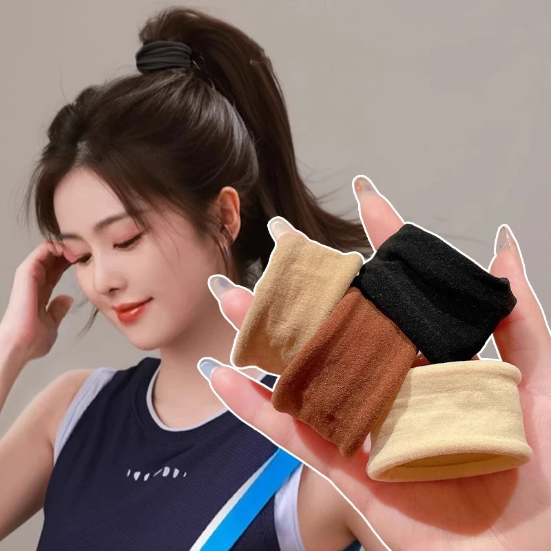 4 /5 Set Solid Widen Thicken Hair Band Ropes Women Ponytail Holder Hair Tie Scrunchies Fashion Hair Accessories