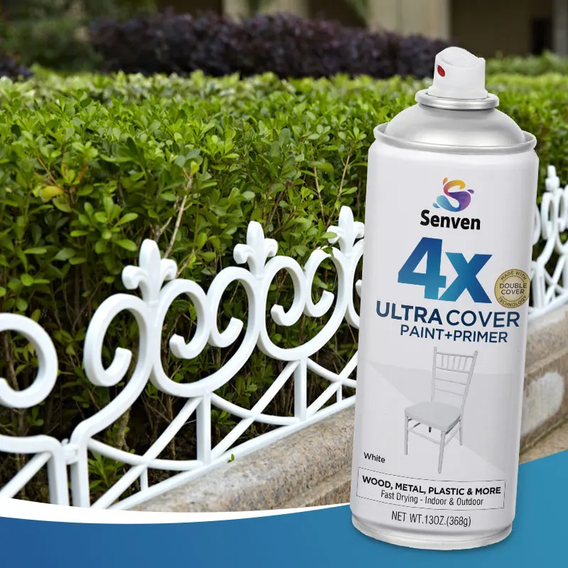 طلاء Senven 4X فائق الغطاء + برايمر 2 حزمة طلاء إيبوكسي برايمر 26 أونصة مقاوم للماء مقاوم للصدأ غير أصفر للزجاج والمعادن والبلاستيك والخشب