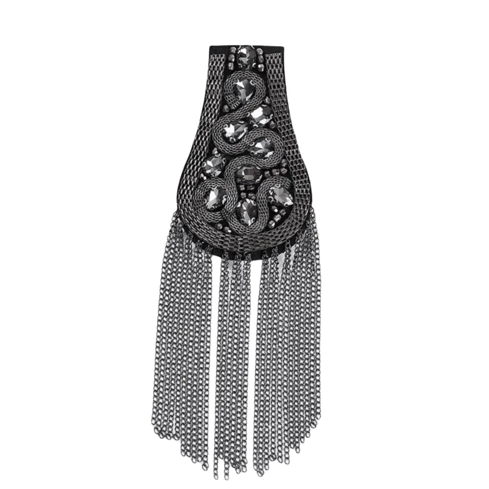 Jewelry Epaulet Tassel Chain Shoulder Board Brooch Punk Star Shoulder Flash Badge Pin Epaulette Gift