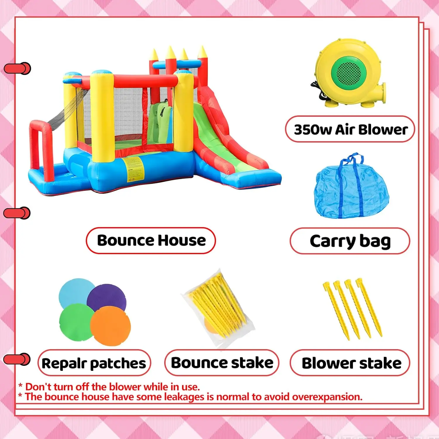 Hüpfburg für Kinder, Hüpfburg für Kleinkinder im Innenbereich, aufblasbares Hüpfhaus, Hüpfburg für Kinder mit Rutsche, Hüpfburg mit