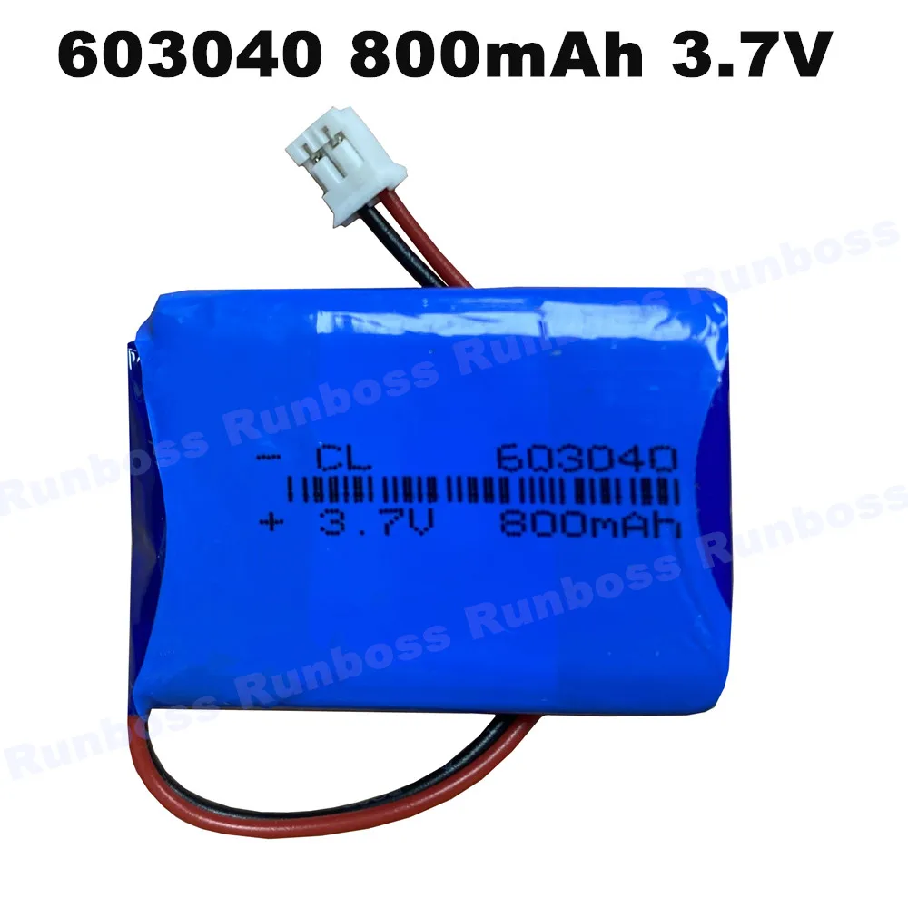 1-10PCS 603040 3.7V 800mAh Polymer Lithium Rechargeable Battery Jst PH 2.0mm 2pin Plug Massager Bluetooth Speaker Children's Toy