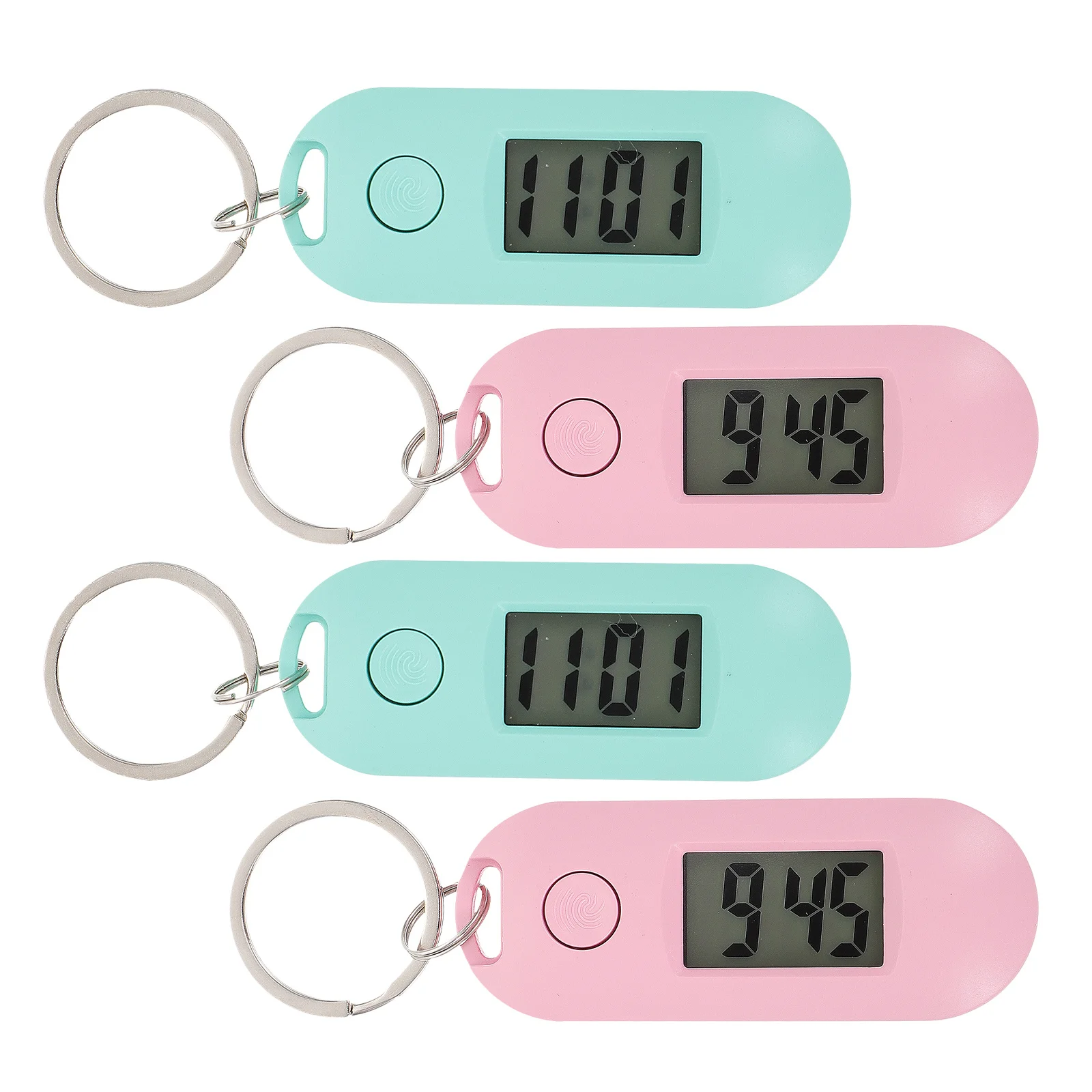 4 個ミニキーホルダー時計学生電子デジタルフォブ軽量サイレントディスプレイ時間管理ツール学校試験毎日用
