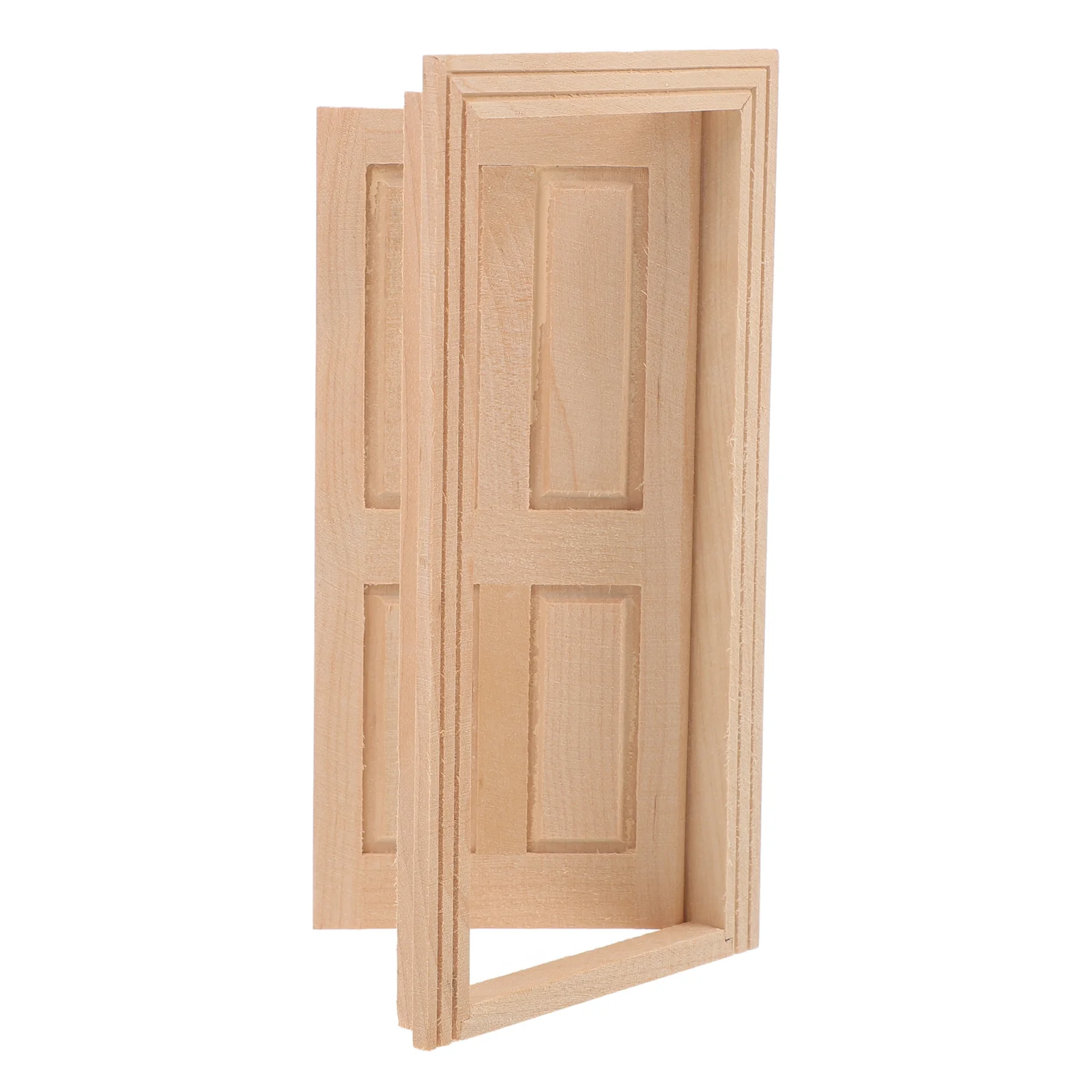 Dollhouse Door 1 12 Wooden Kids Toys Doors for DIY Miniature Front Beige Decorative Model Baby