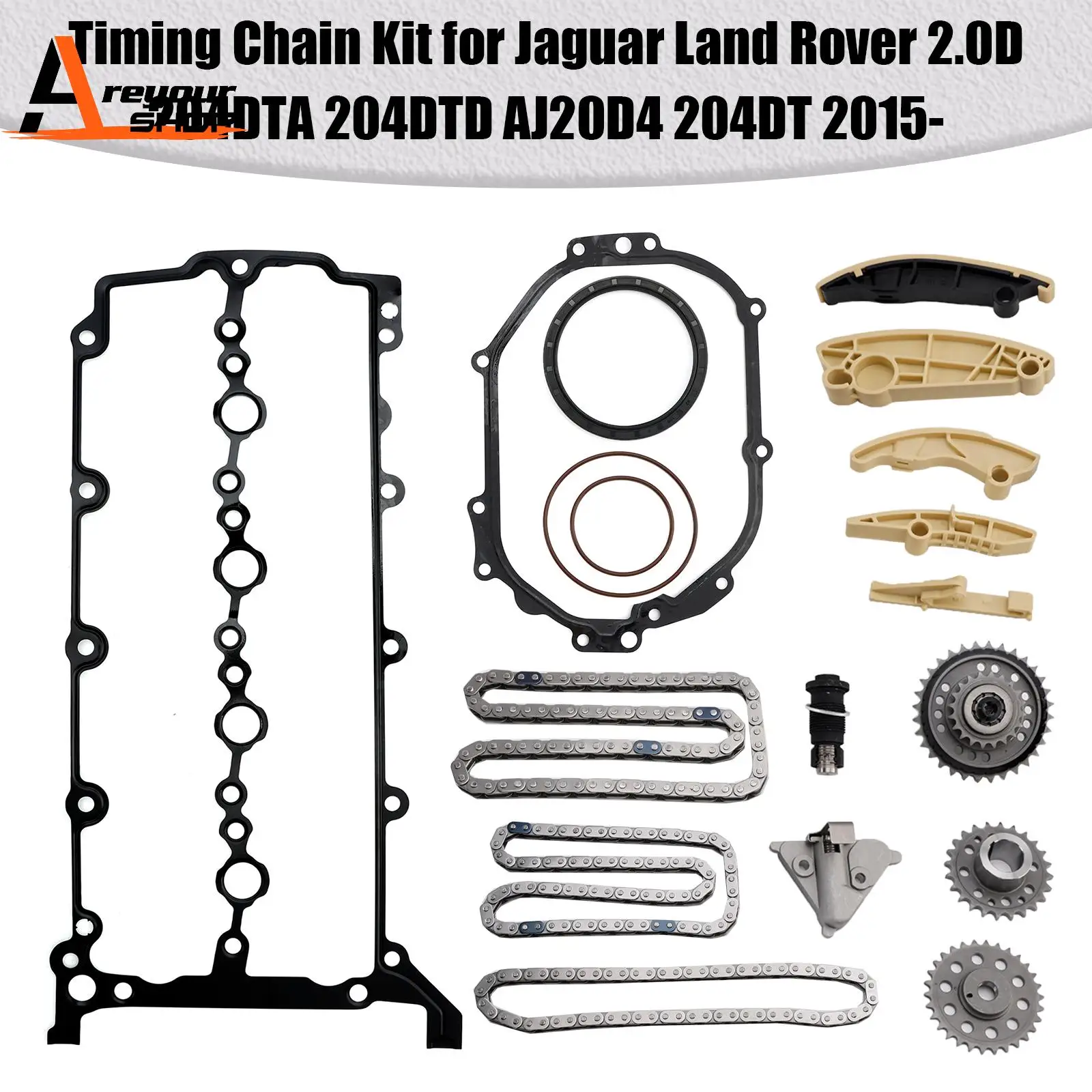 Areyourshop Timing Chain Kit for Jaguar Land Rover 2.0D 204DTA 204DTD AJ20D4 204DT 2015-