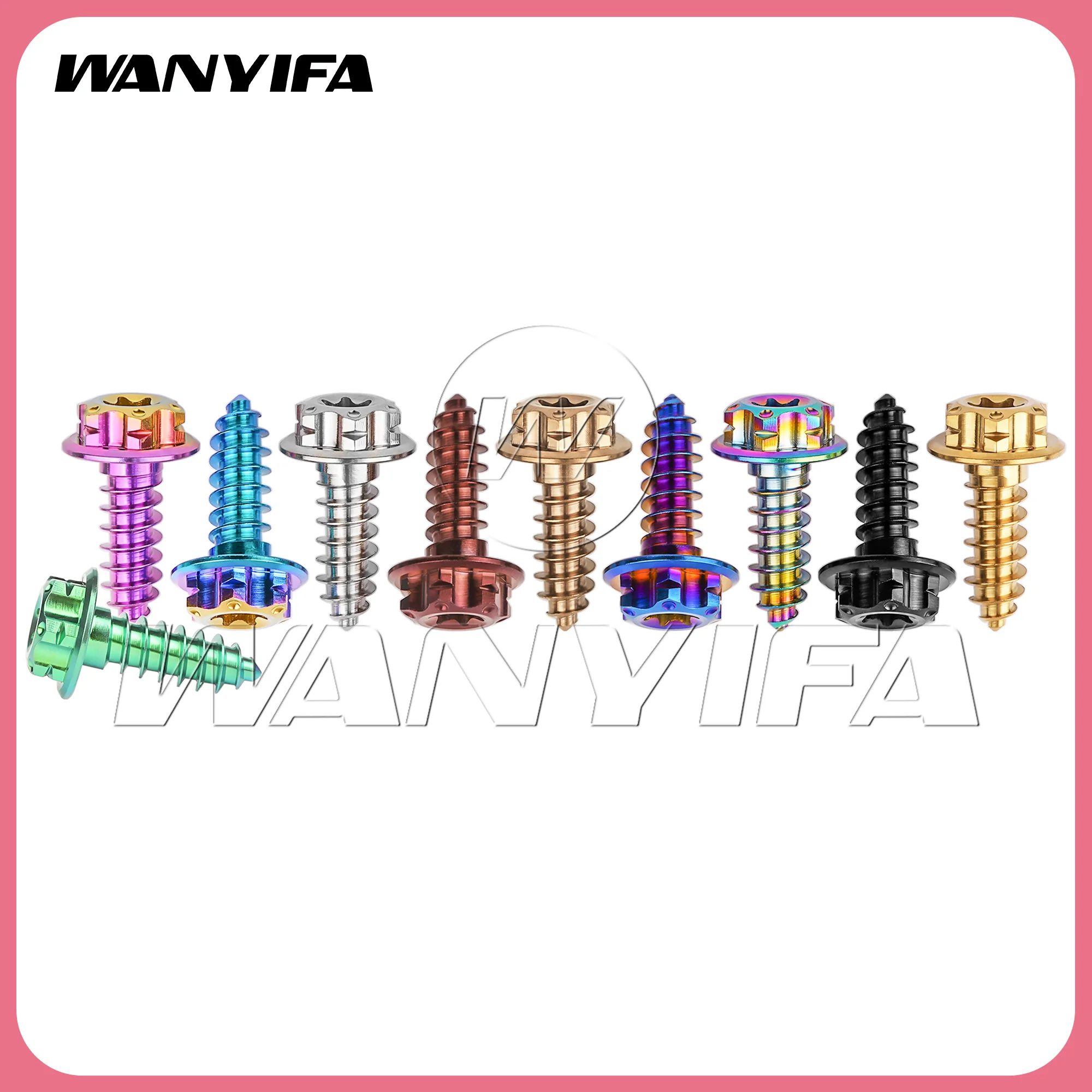 Wanyifa Titanium Alloy Torx Small Flange Self Tapping Screw M4 M5x15mm Lightweight Fastening Bolt for Motorcycle Modification