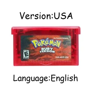 Cartuccia per videogiochi Pokemon serie GBA, scheda console a 32 bit, smeraldo, rubino, zaffiro foglia verde, multilingue