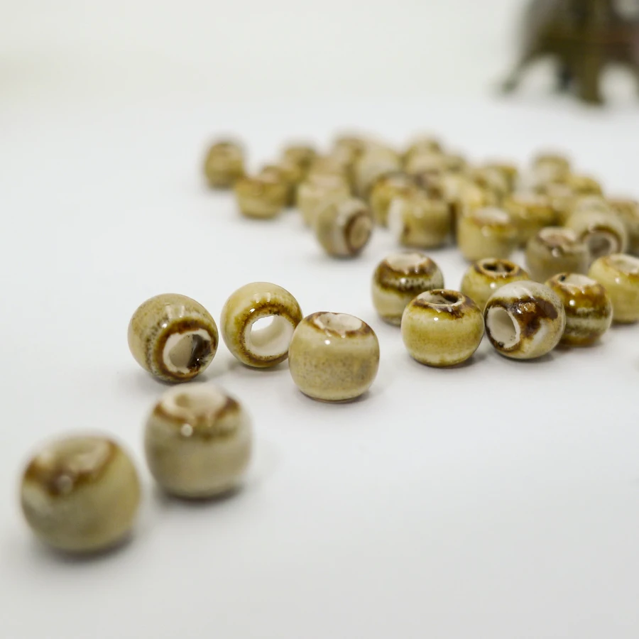 6# 100pcs Jingdezhen Ceramic Beads  Not Silicone Wholesale Procelain Bead For Jewelry Making 6mm  Beads #A516B