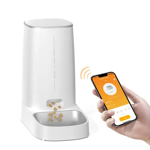 ROJECO 자동 고양이 피더 애완 동물 스마트 WiFi 고양이 음식 Kibble 디스펜서 고양이 개 건조 식품 액세서리에 대한 원격 제어 자동 피더
