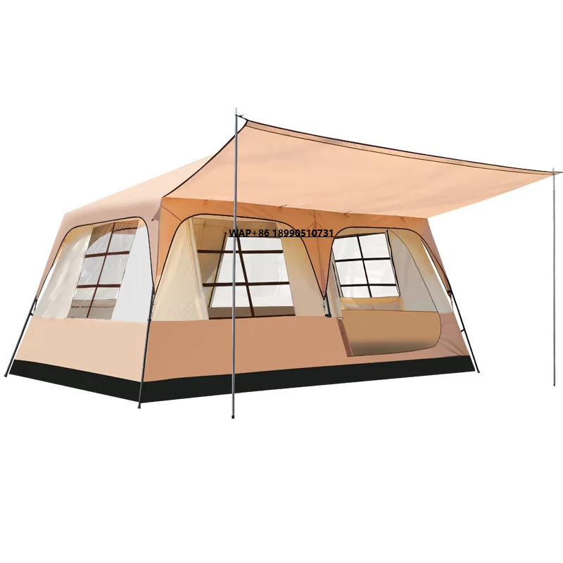 

High Quality Camping Large Outdoor Tent With Two Rooms and One Hall Portable Hiking Camping Automatic Open Tent Waterproof